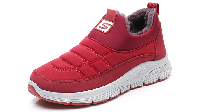 Plush Lined Slip-On Trainers - 2 Colours & 4 Sizes Plush Lined Slip-On Trainers - 2 Colours & 4 Sizes