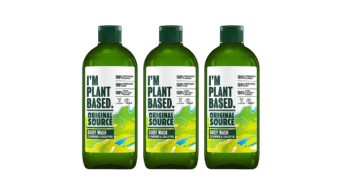 3 or 6-Pack Original Source I'm Plant Based Body & Hand Wash - Cedarwood and Eucalyptus!