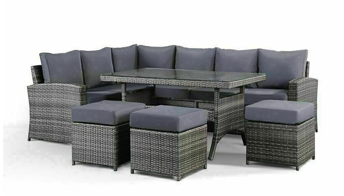 5-Piece Rattan Garden Sofa Dining Set