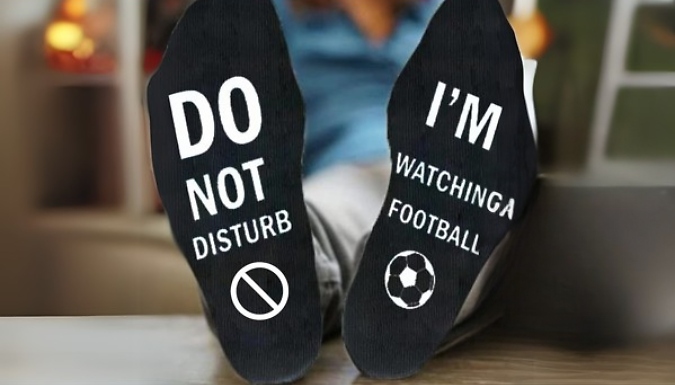 1 or 2 Pairs of Men's "Do Not Disturb" Football Socks - 4 Colours