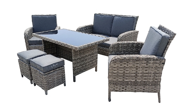 6-Piece Rattan Garden Furniture Set