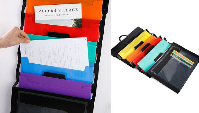 6-Pocket Multicolour Hanging File Folder