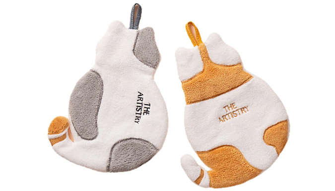 Microfibre Cat Hand Towel - 2 Colours