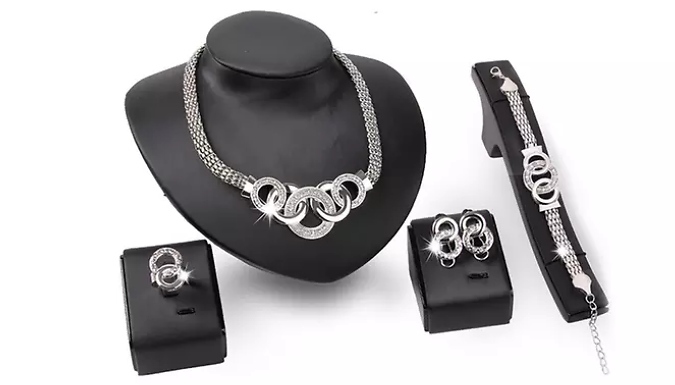 5 Piece Swarovski Crystals Mandorla Jewellery Set - 2 Colours & Optional Gift Bag