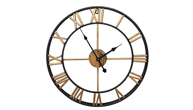 Giant Vintage Style Wall Clock - 3 Colours