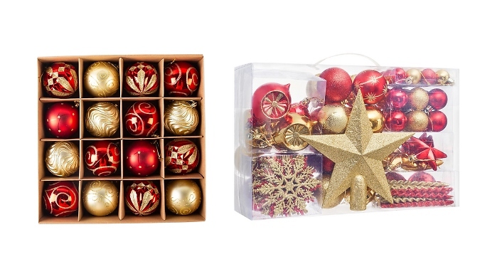 16 or 108-Piece Christmas Bauble Collection!