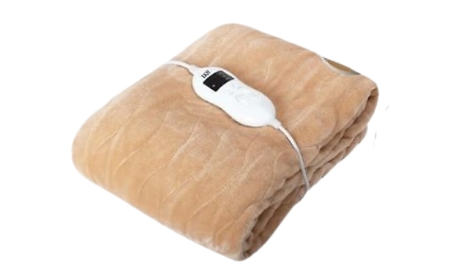 Beige Heated Throw Blanket with 9 Heat Settings