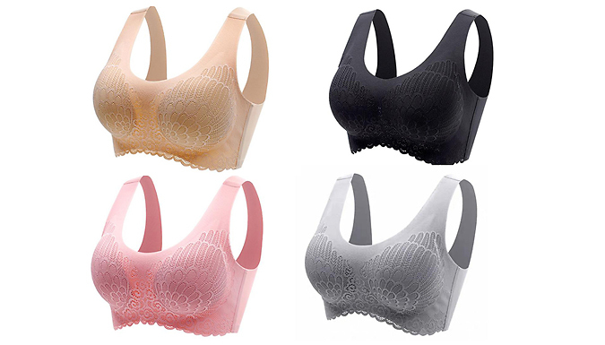 Seamless Comfortable Lace Bra - 4 Colours & 4 Sizes