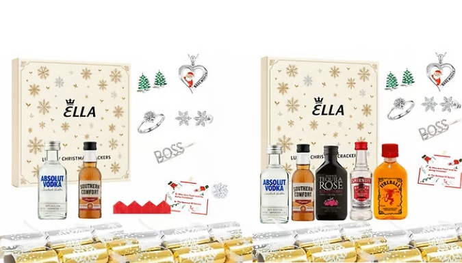 Luxury Christmas Crackers with Mini Spirits & Jewellery - 6 or 12 Crackers!
