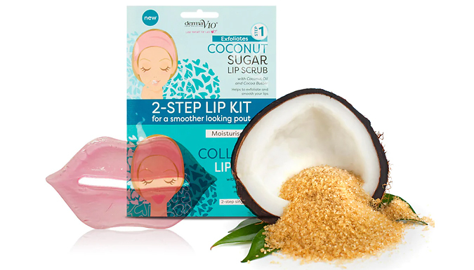 DermaV10 2-Step Scrub & Mask Lip Kit - 1, 3 or 5