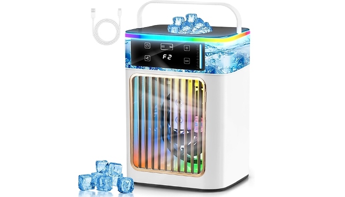 Portable Air Cooler with Colour-Changing Light!