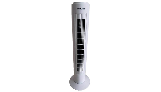 HomeVibe 29-Inch White Oscillating Tower Fan