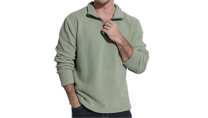 Men's Quarter-Zip Fleece Sweatshirt - 5 Colours, 5 Sizes!
