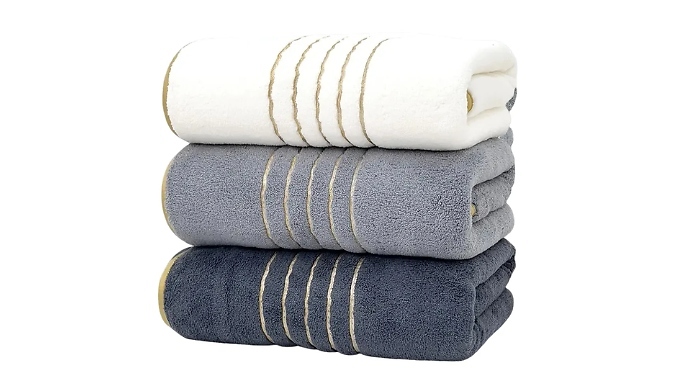 3-Pack of Ultra-Soft Fleece Bath Towels - 5 Options. from Go Groopie IE