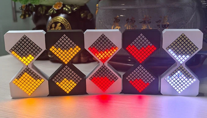 3D Hourglass LED Timer Night Light - 2 Colours, 4 Light Options