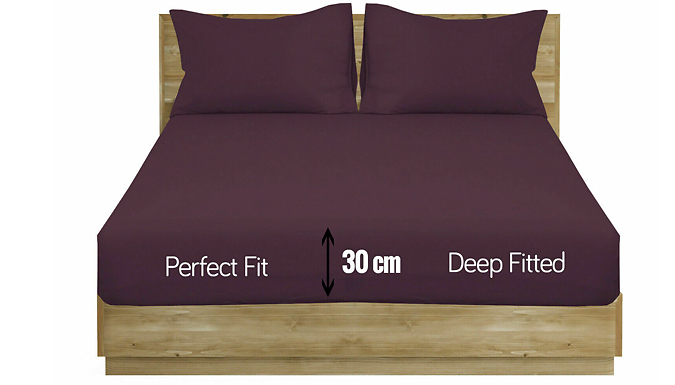 Extra Deep Fitted Sheets With Optional Pillowcases - 13 Colours & 5 Sizes