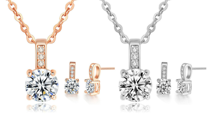 Eira Wen Orion Pendant & Earring Jewellery Set - 2 Colours