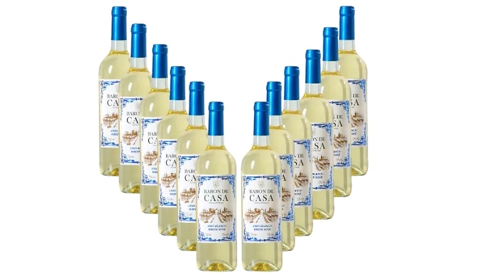 12 Bottles of Baron de Casa White Blend Wine