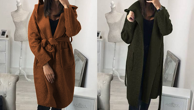 Fluffy Hooded Longline Cardigan - 6 Colours & 3 Sizes