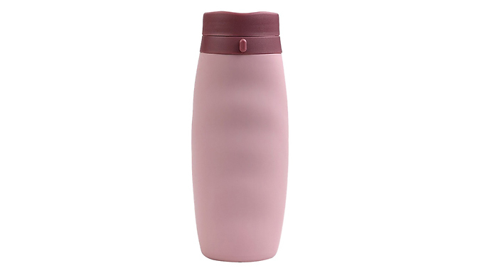 600ml Silicone Folding Water Bottle - 2 Colours