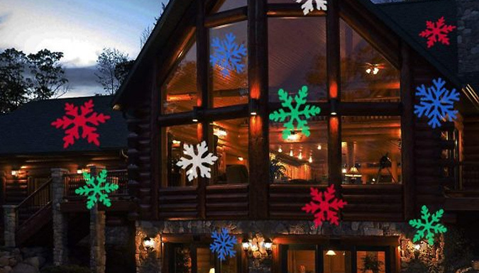 Solar Powered Snowflake Projector Light