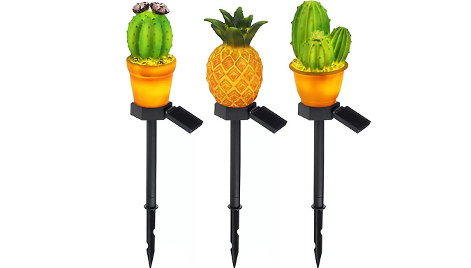 Outdoor Solar LED Prickly Plant Lawn Lamps - 3 Designs