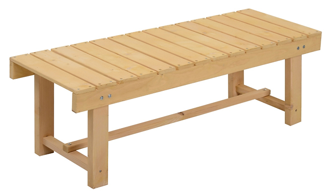 Outsunny 2-Seater Fir Wood Patio Bench - 2 Colours