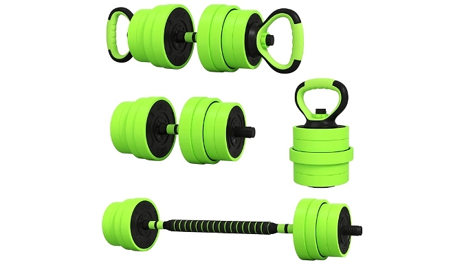 4-in-1 Adjustable Dumbbells Set - 3 Weight Options