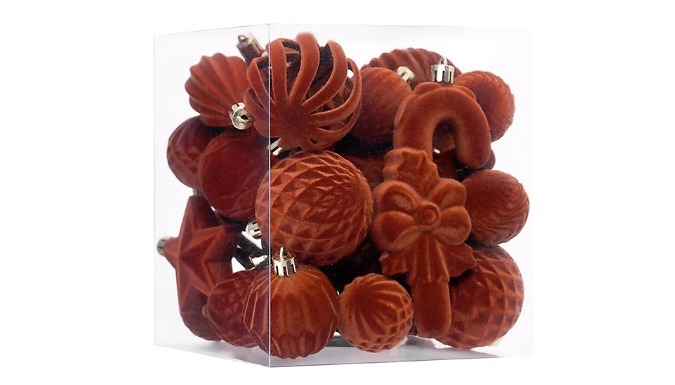 28-Piece Velvet Christmas Tree Decoration Set - 4 Colours