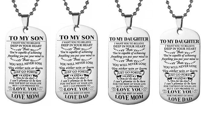 To My Son or Daughter Necklace or Keychain - 4 Options at Go Groopie