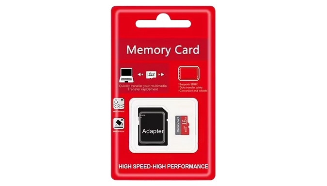 Mini SD Memory Card with Adapter - 8 Sizes