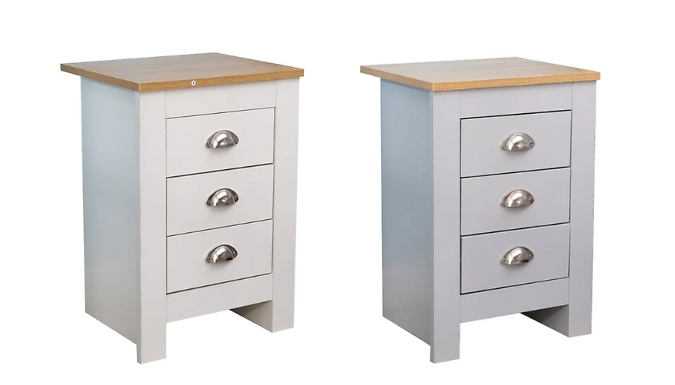 3-Drawer Bedside Table - 2 Colours