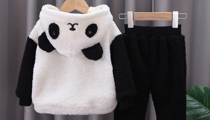 Kids Panda Bear Hooded Fleece Tracksuit - 4 Sizes from Go Groopie IE