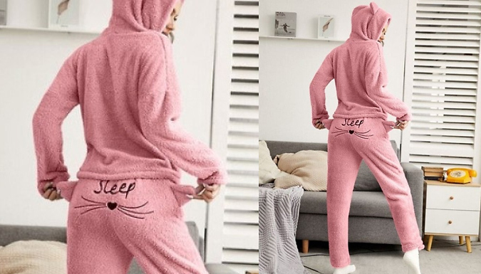 Women's Cute Hooded Meow Pyjamas Set - 4 colours & 7 sizes