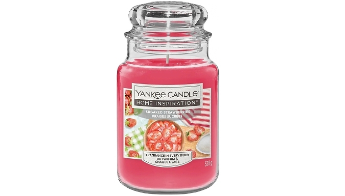 Yankee Candle Sugared Strawberries Large Jar Candle - Up to 150 Hours