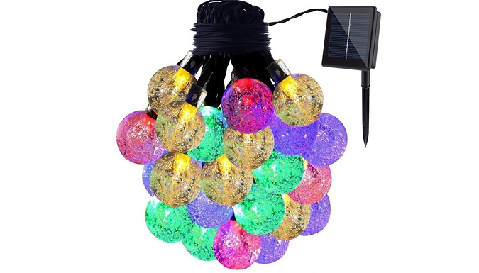 100 LED Solar Bulb String Lights - 3 Colours