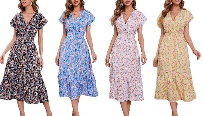 Chiffon Print Swing Dress - 4 Colours, 4 Sizes