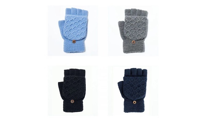 USB Heated Knitted Gloves - 4 Colours