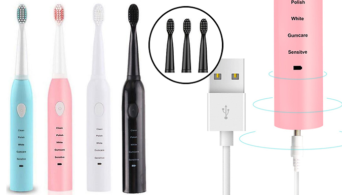 Pollyjoy USB Charging Electric Toothbrush - 4 Colours