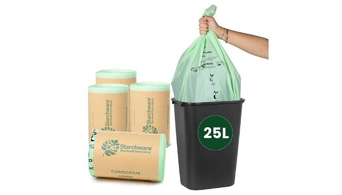 50-Pack of 25L Biodegradable Food Bin Liners