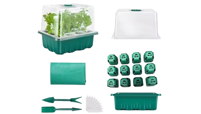 Complete Plant Seed Starter Set - Repotting Mat, Seedling Cups & More!