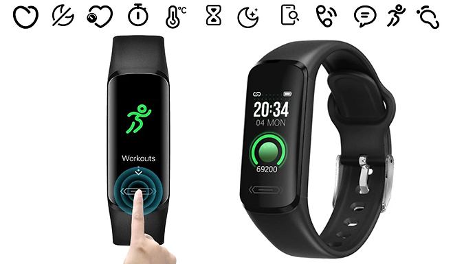 V101 Heart-Rate Monitoring Bluetooth Smart Fitness Tracker Watch