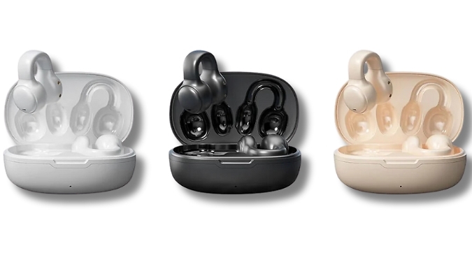 Wireless Bluetooth Ear-Clip Earphone Set & Charging Case - 3 Colours