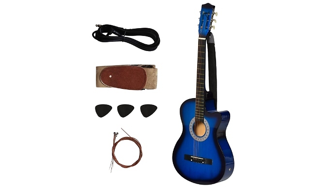 HOMCOM Kid's 38-Inch Acoustic Guitar - With Accessories!