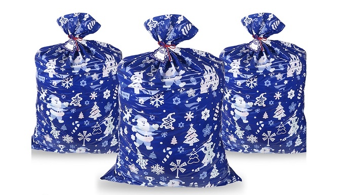 3-Pack of Extra Large Christmas Gift Bags - 4 Colours!