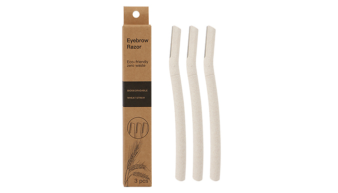 3-Piece Eco Friendly Wheat Straw Eyebrow Razor Set