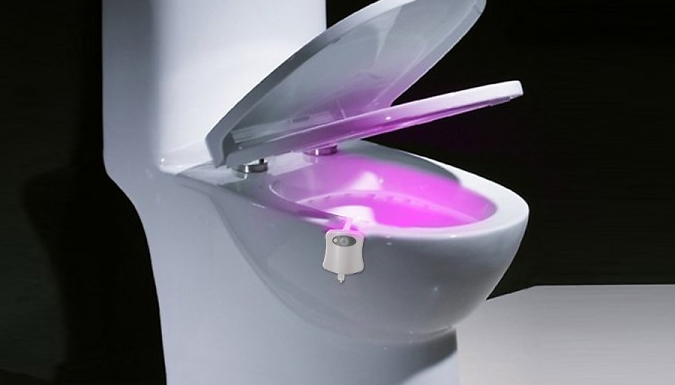 1 or 2 Motion Sensor LED Colour Changing Toilet Lights