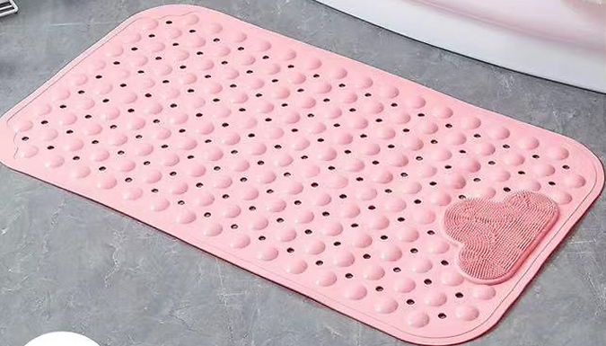 Non-Slip Massaging Suction Cup Shower Bath Mat - 4 Sizes & 6 Colours