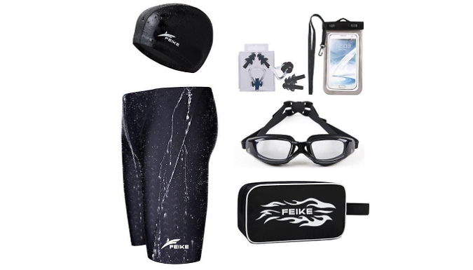 Men's Ultimate Swimming Kit - Trunks, Swim Cap, Goggles & More!