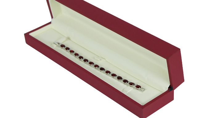 White Gold Finish Created Diamond Tennis Bracelet